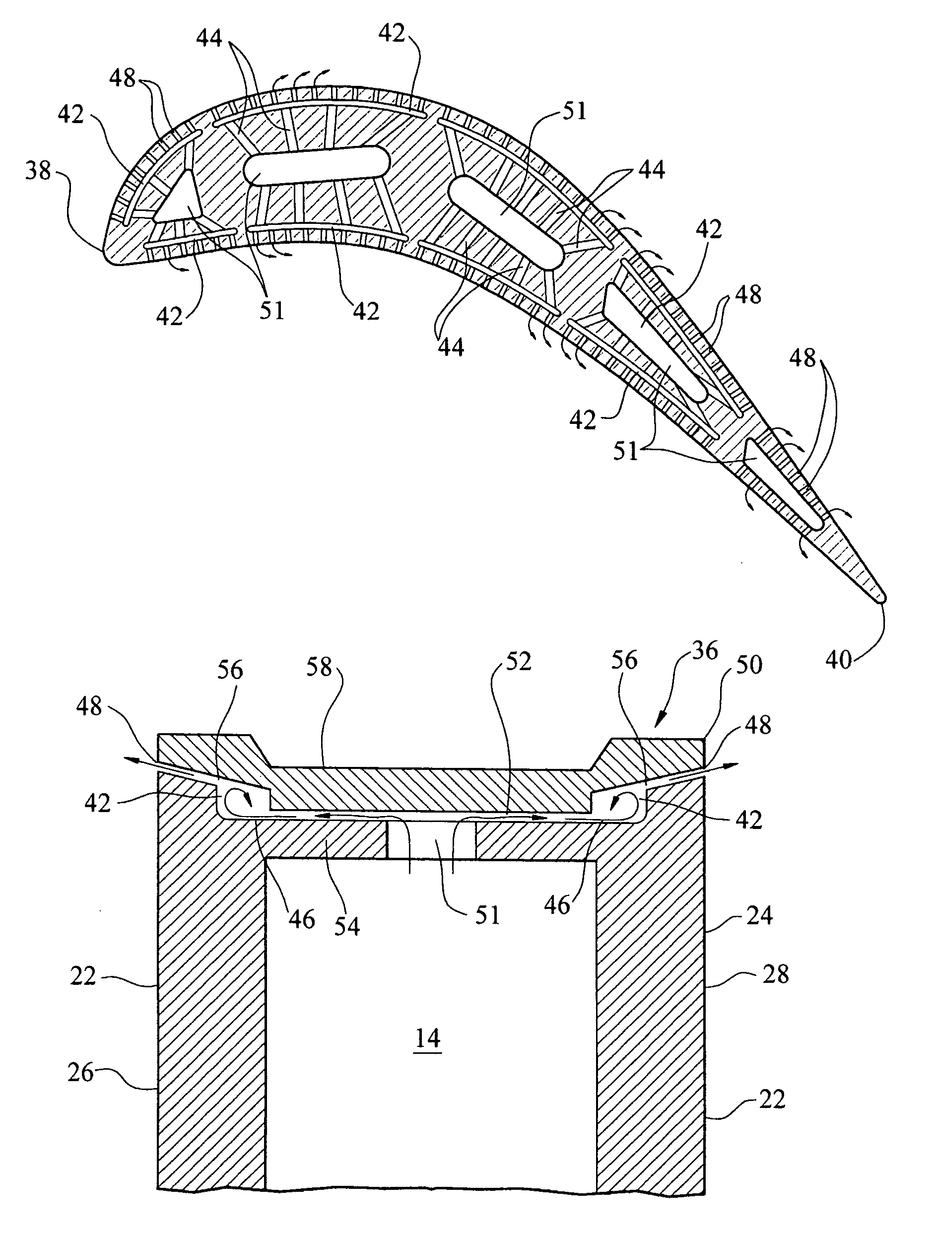 Cooling system for a tip of a turbine blade