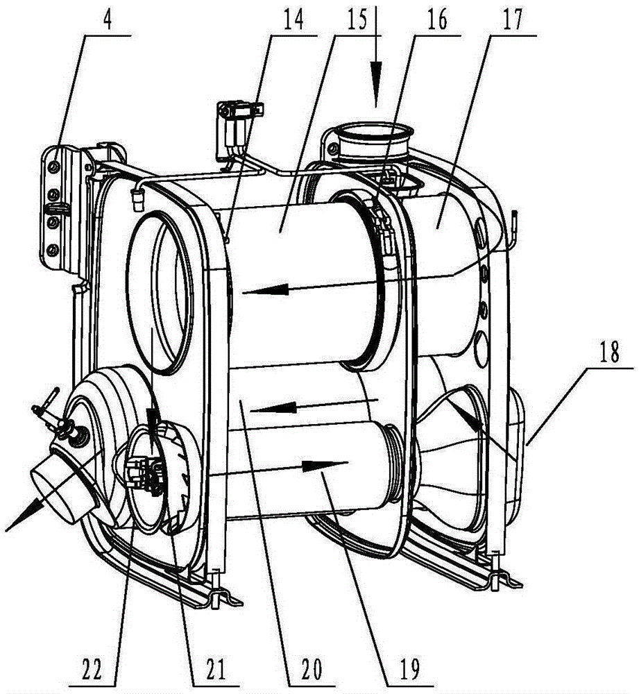 Box type post processing assembly for diesel vehicle