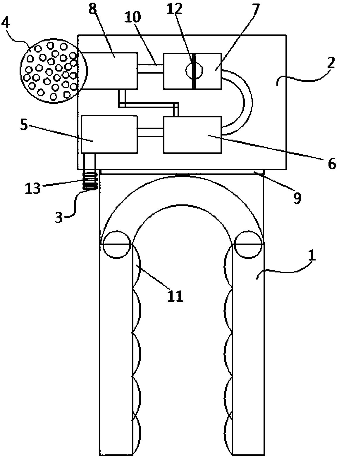 Clamping type oxygen bubble cosmetic machine