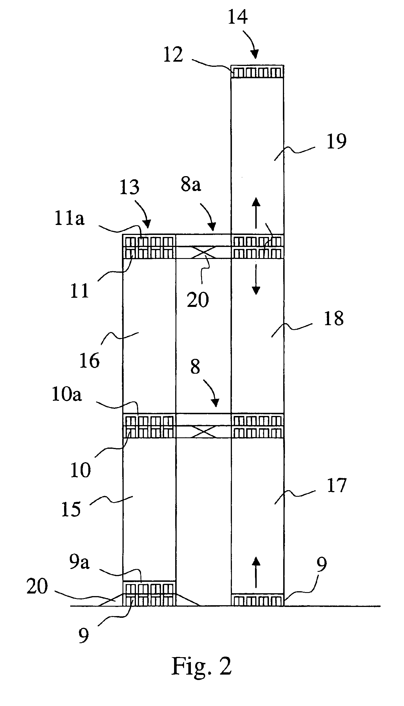 Elevator system with one or more cars moving independently in a same shaft