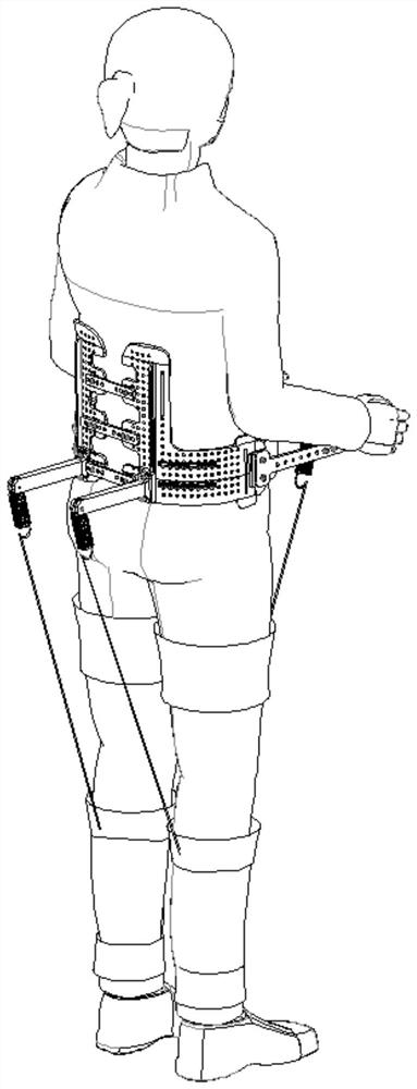 Hip and knee joint passive exoskeleton power assisting device based on energy storage