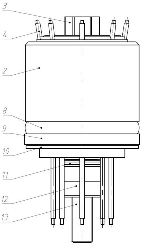 Multi-point temperature measurement leading-out device of hot isostatic press