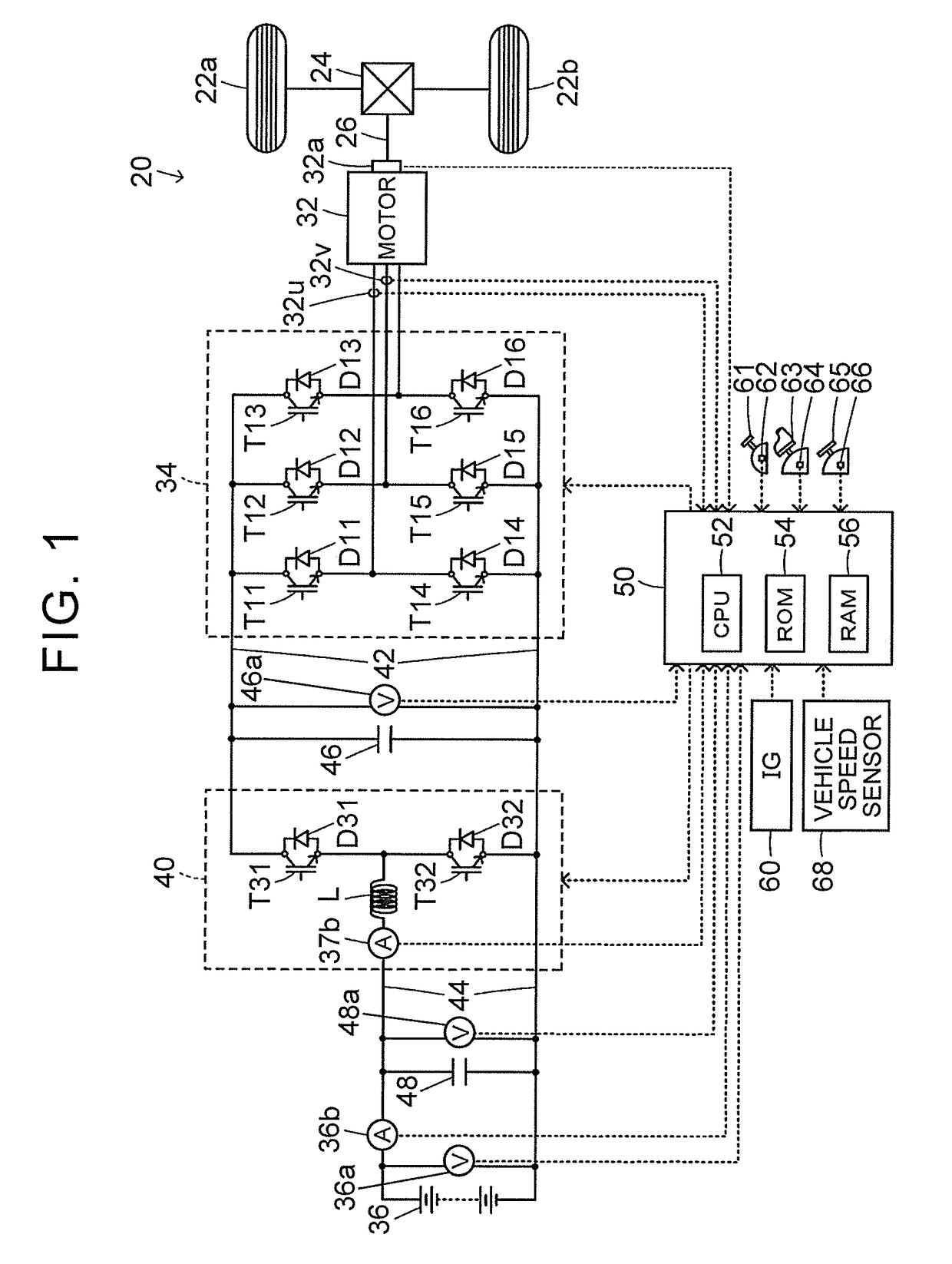 Vehicle including electronic control unit configured to control inverter
