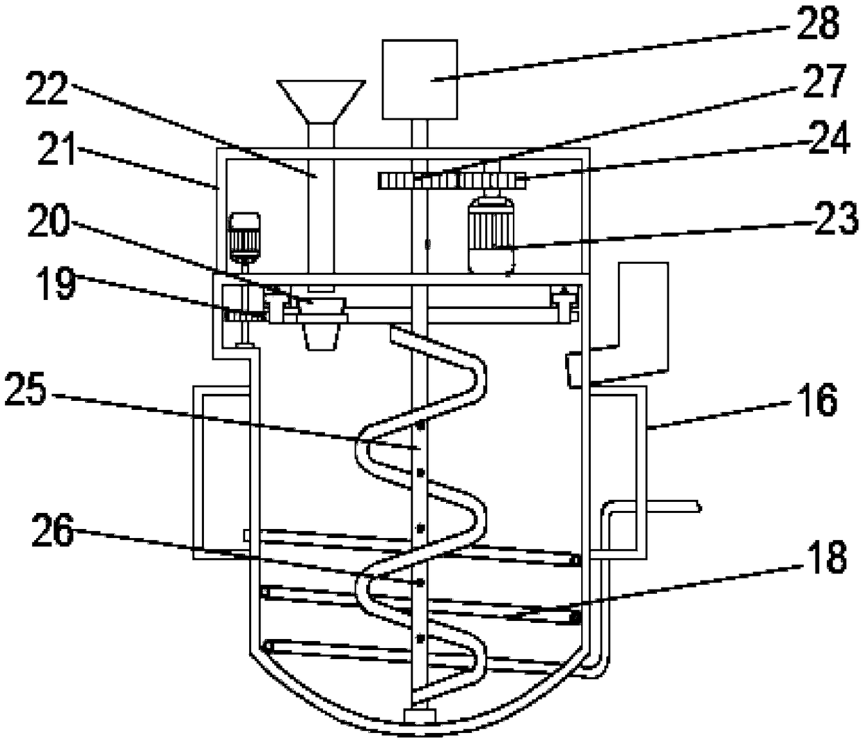 Enzymatic hydrolysis tank device capable of realizing uniform charging