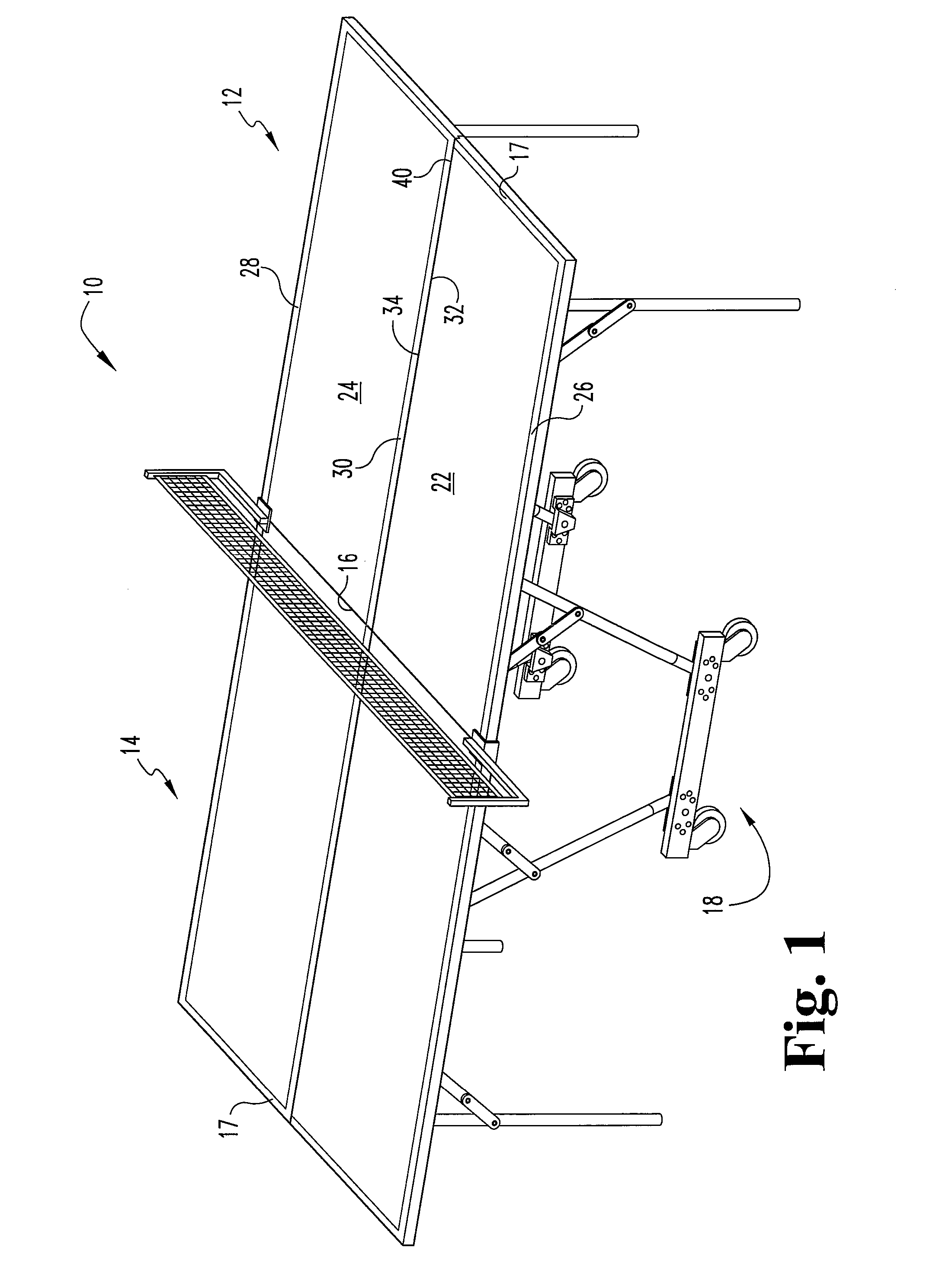 Four piece table tennis table having a stabilized joint
