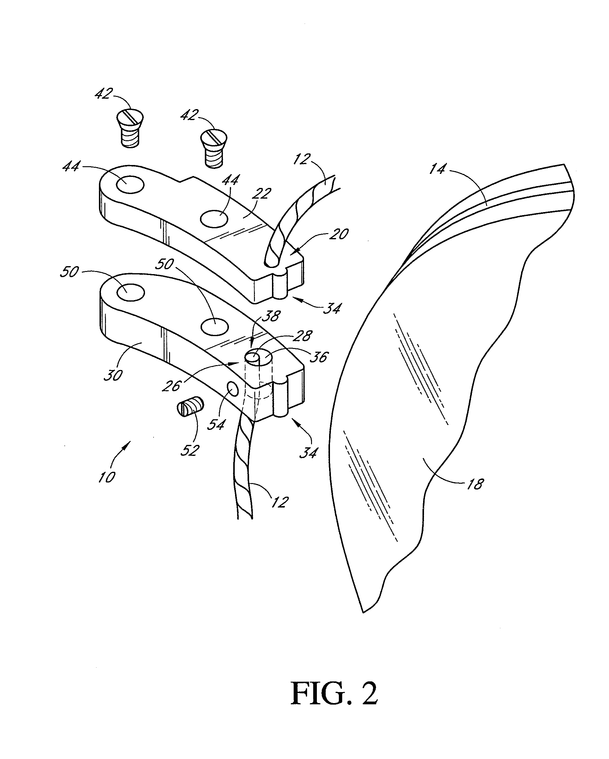 Adjustable tensioning system for rimless eyewear