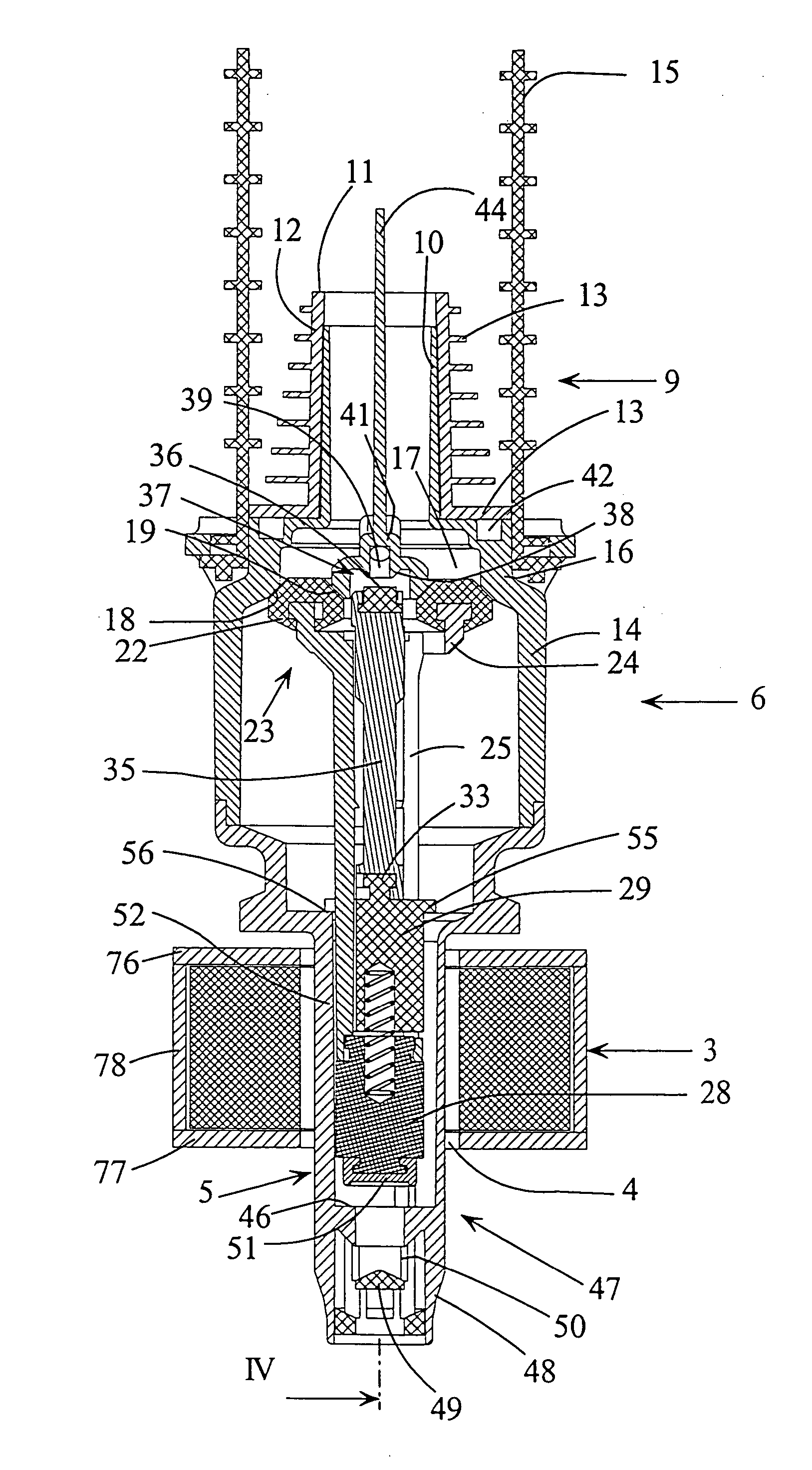 Dosing device for mounting on a container