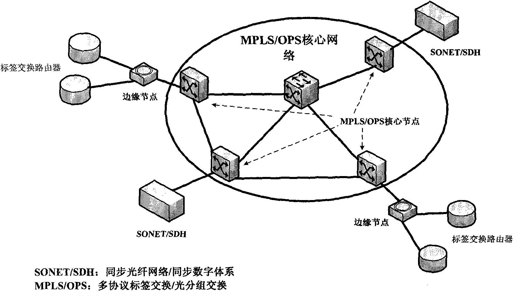 Virtual private network implementation method based on MPLS/OPS