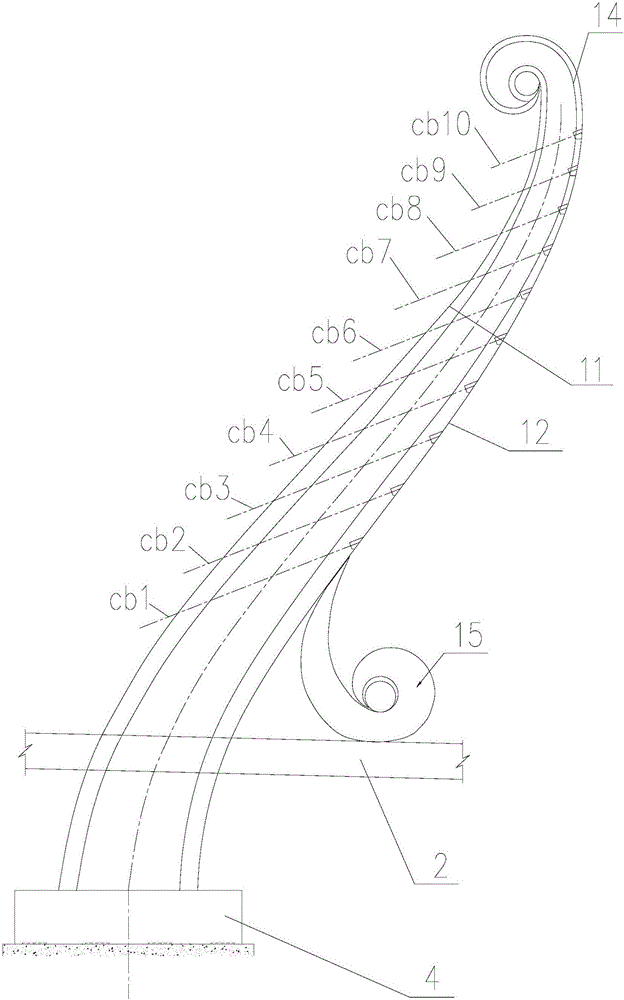 A construction method for the main tower of a cable-stayed bridge with a single curved tower and double cable planes
