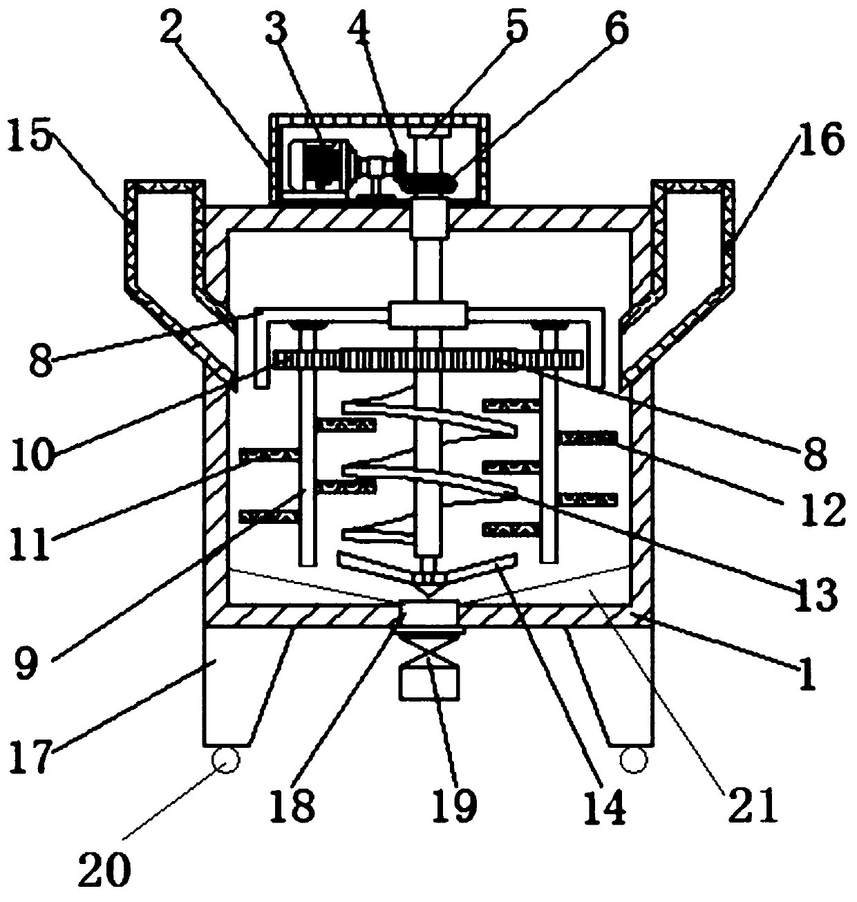 Cement stirring device used for construction engineering and convenient to move