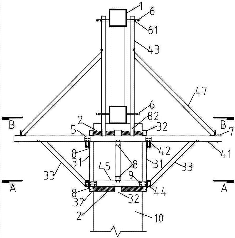 Mounting method for flake-like truss composite structure