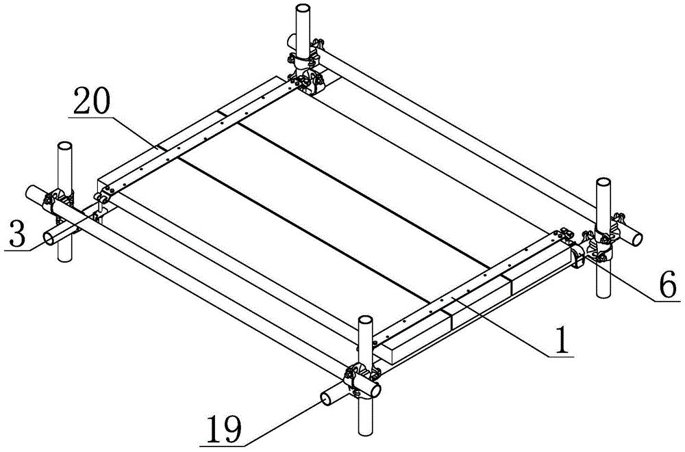 Scaffold springboard combined fixing device and method