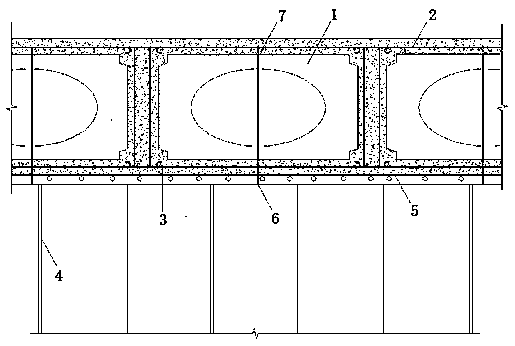BZS cavity composite floor structure and construction method thereof