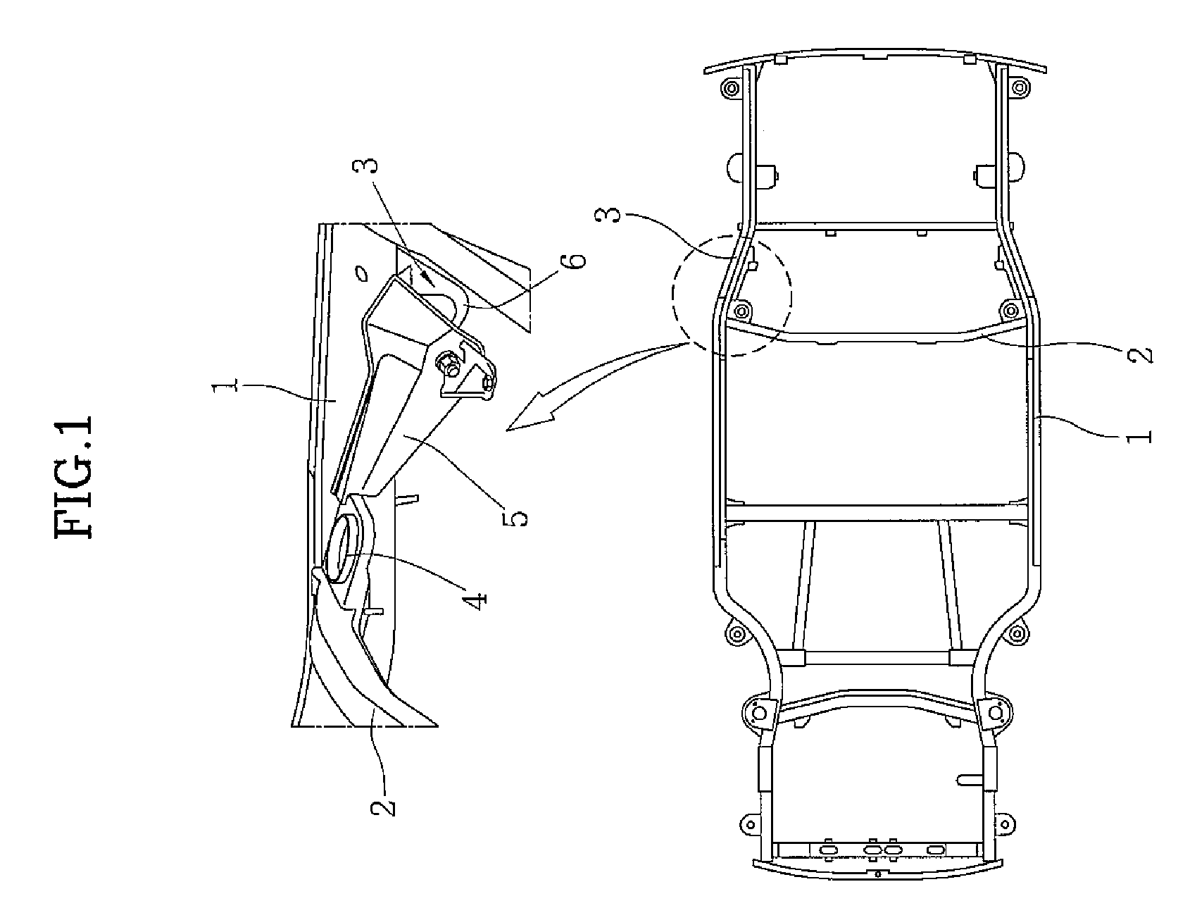 Trailing arm mounting device for vehicle with small-sized frame