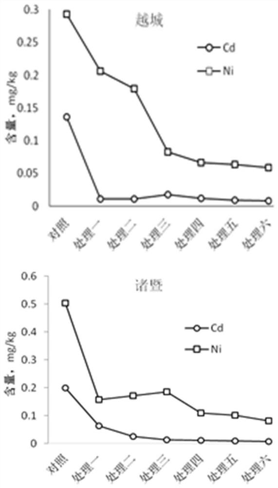 Method for reducing content of cadmium and nickel in rice