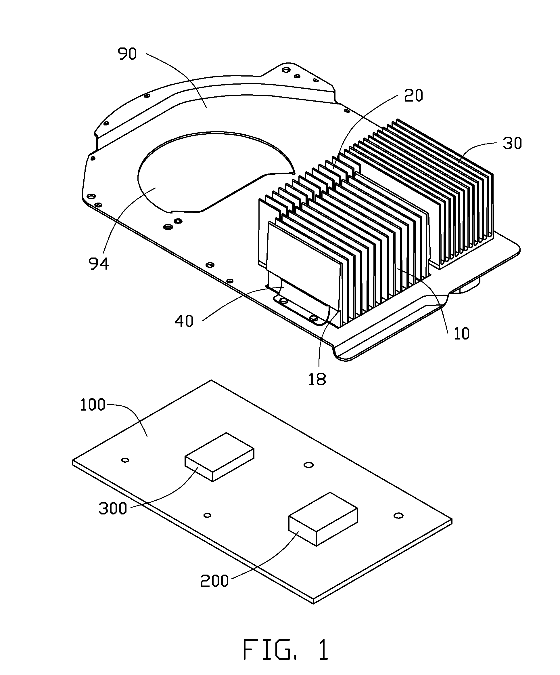 Electronic system with heat dissipation device