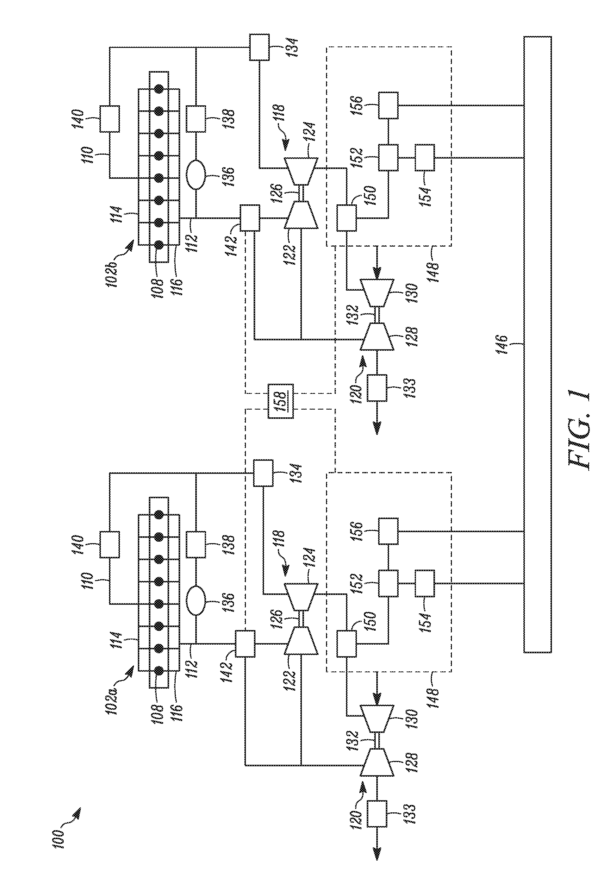 Turbocharger system for an engine