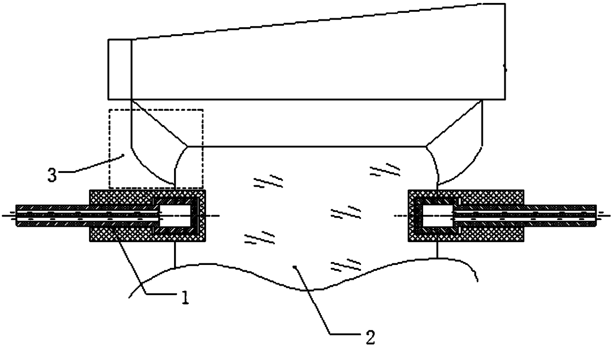 Width control system of overflow molding glass substrate