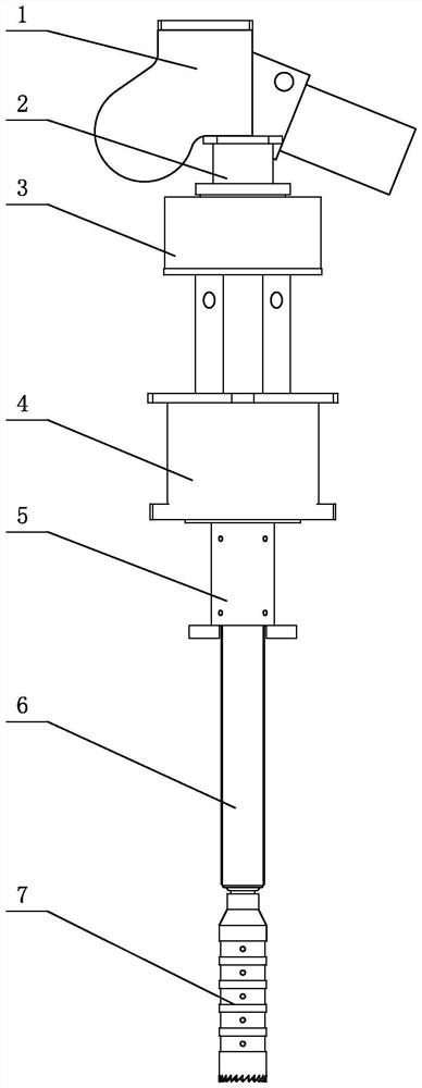 Flexible telescopic drill rod mechanism special for leap device