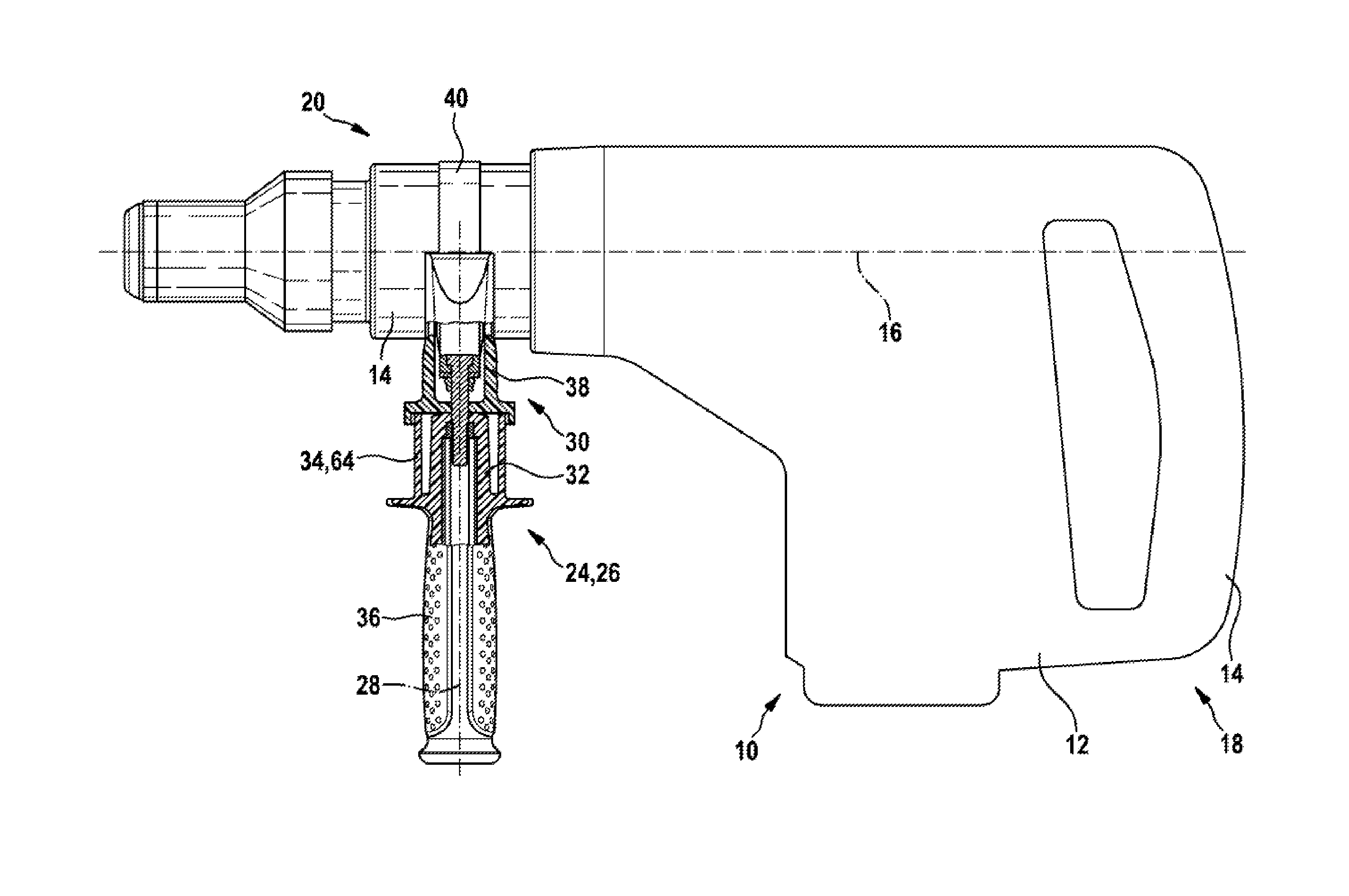 Handle device, in particular for hand tools