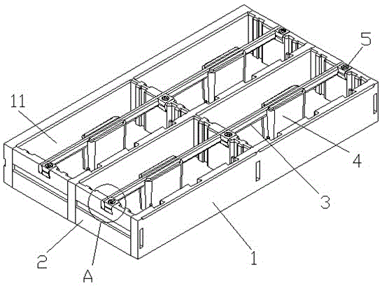 Brick making die containing with splicing hanging rods