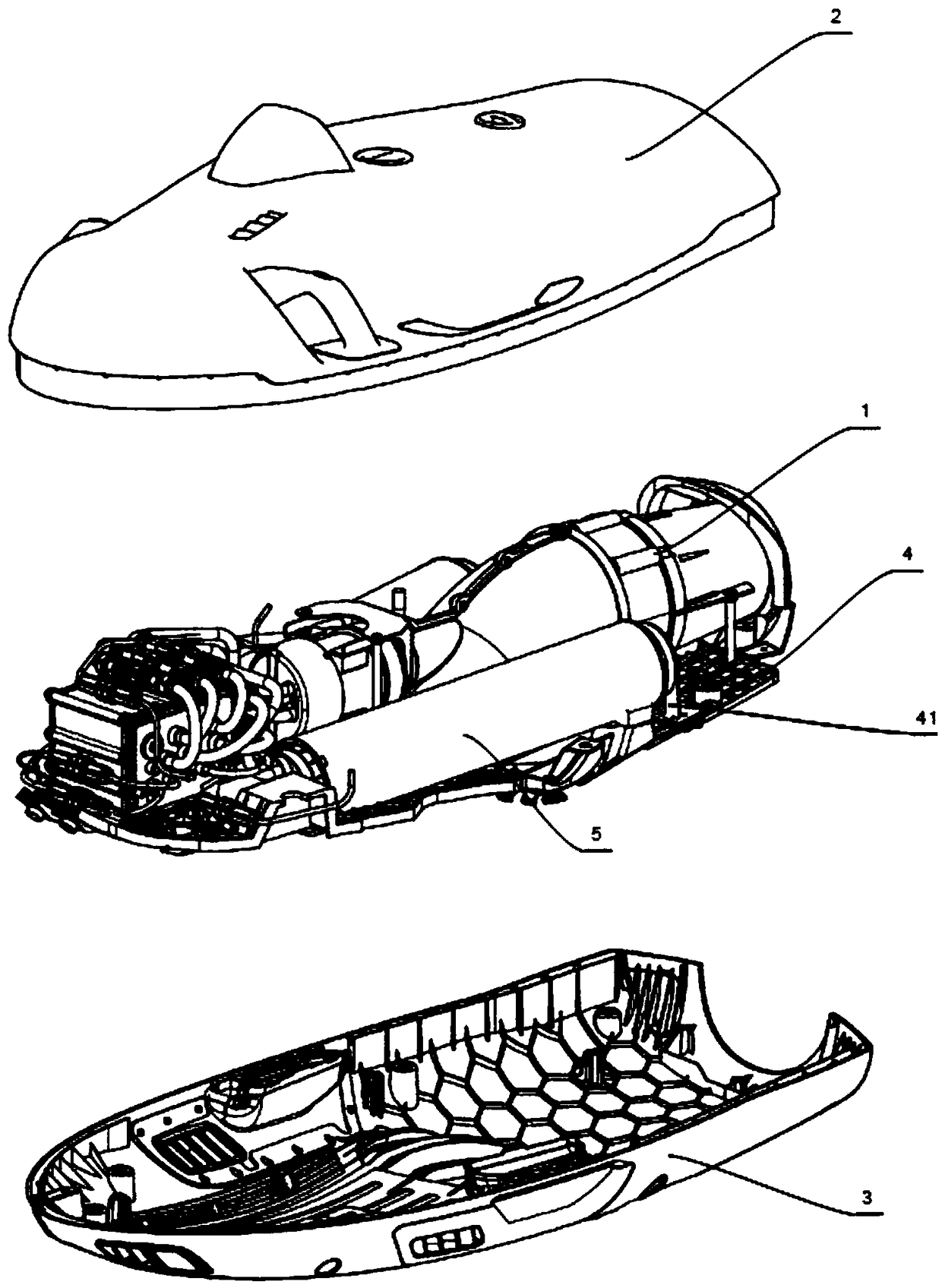 A ship hull and a method for assembling the hull