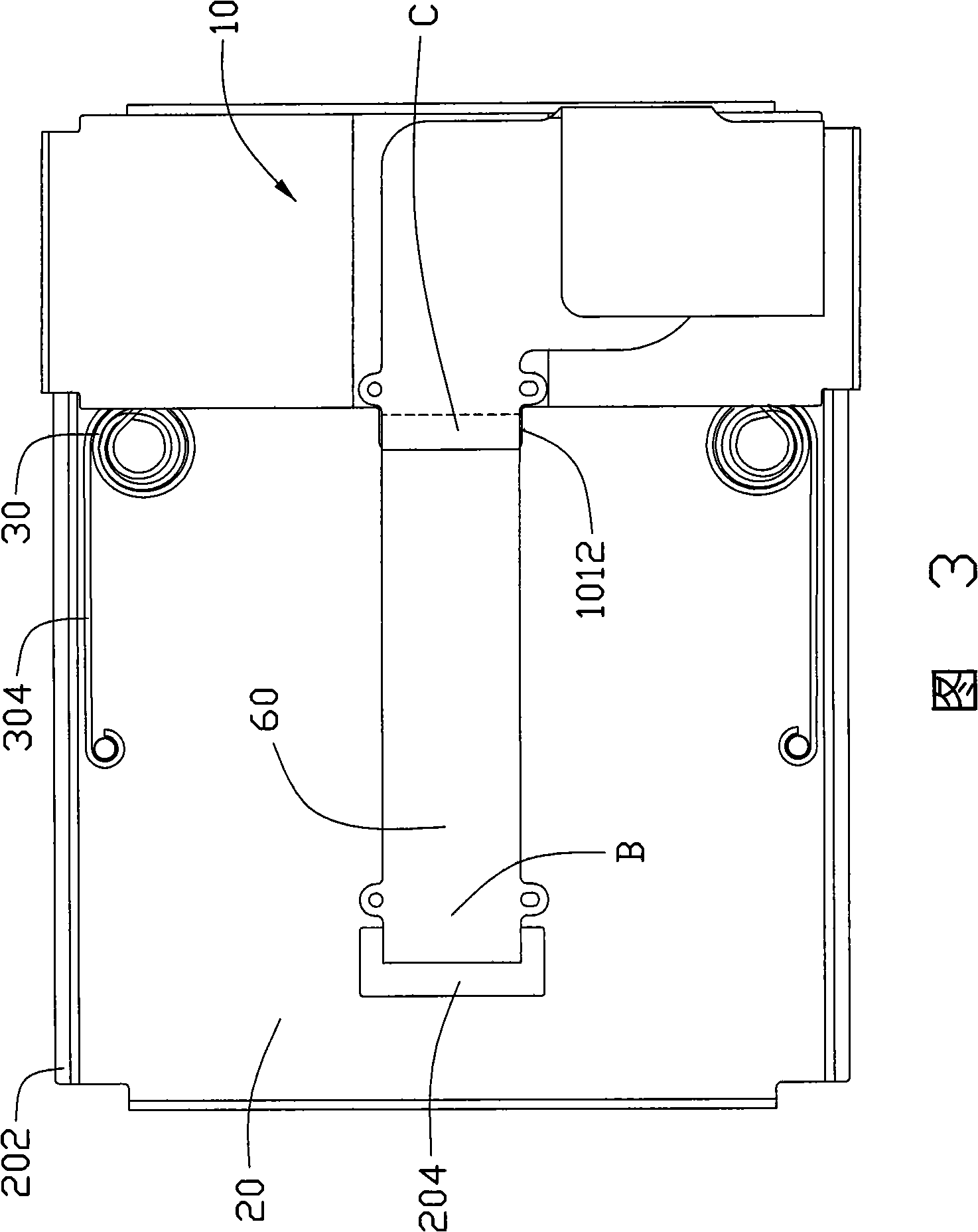 Sliding closure structure of portable electronic device