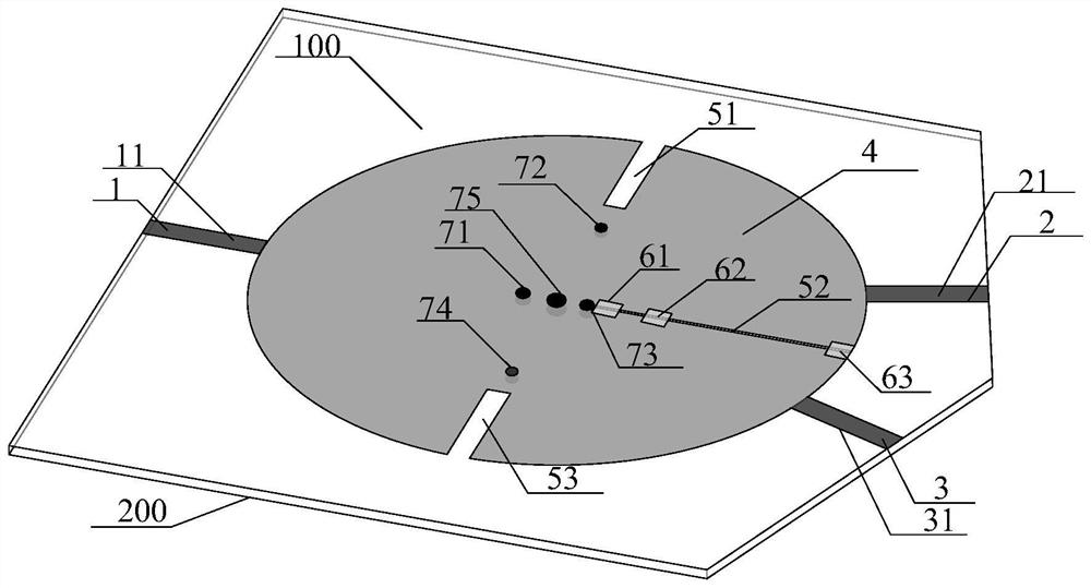 A dual-passband power division filter using a single-layer circular patch