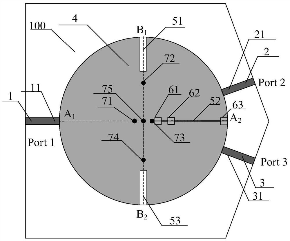 A dual-passband power division filter using a single-layer circular patch
