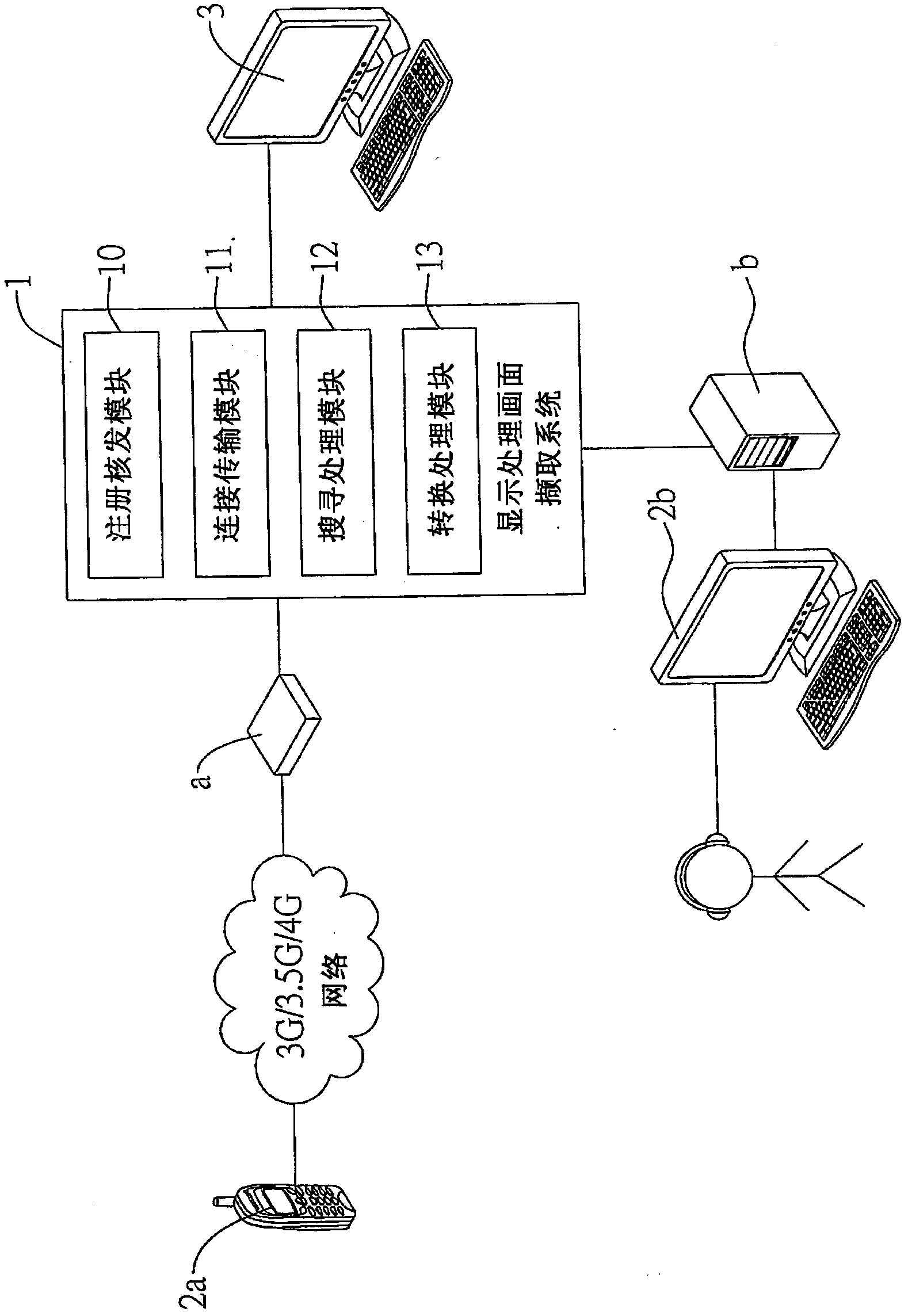 Display processed picture capturing system and method thereof