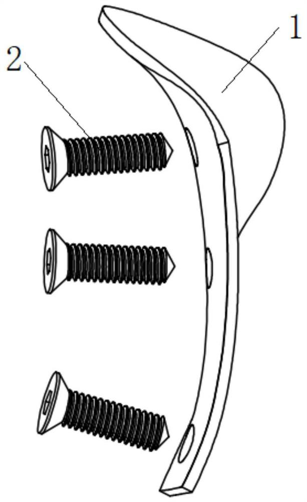 Bone screw type femoral neck fracture inner side supporting steel plate