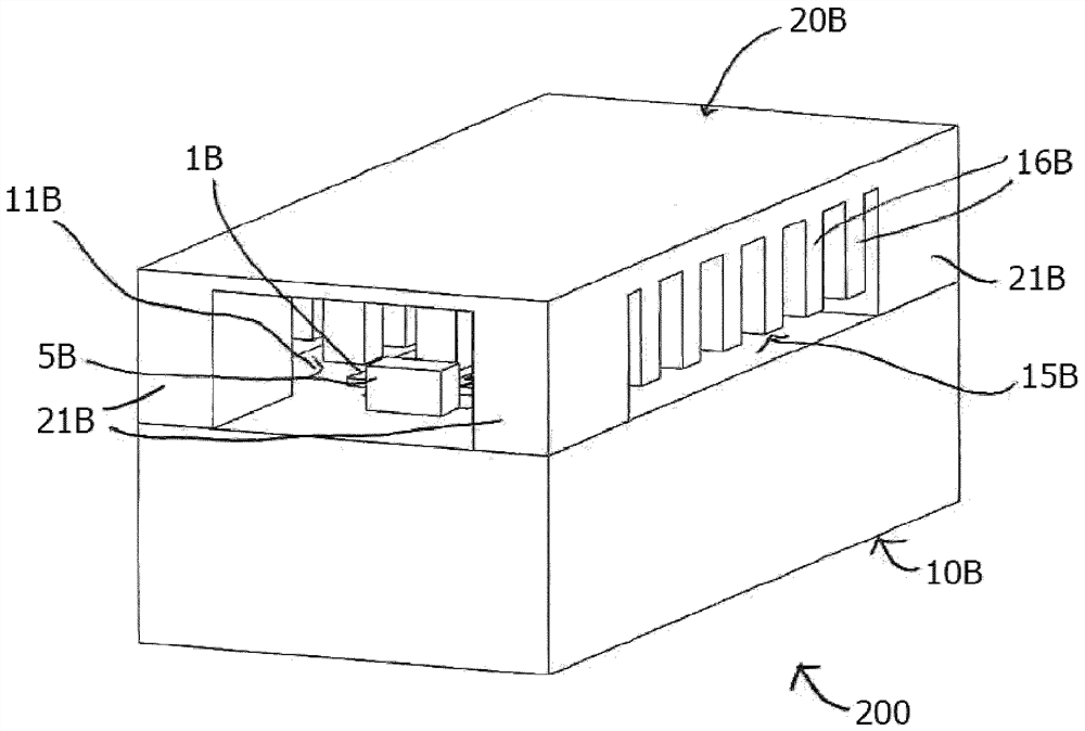 Package structure comprising at least one transition forming a contactless interface