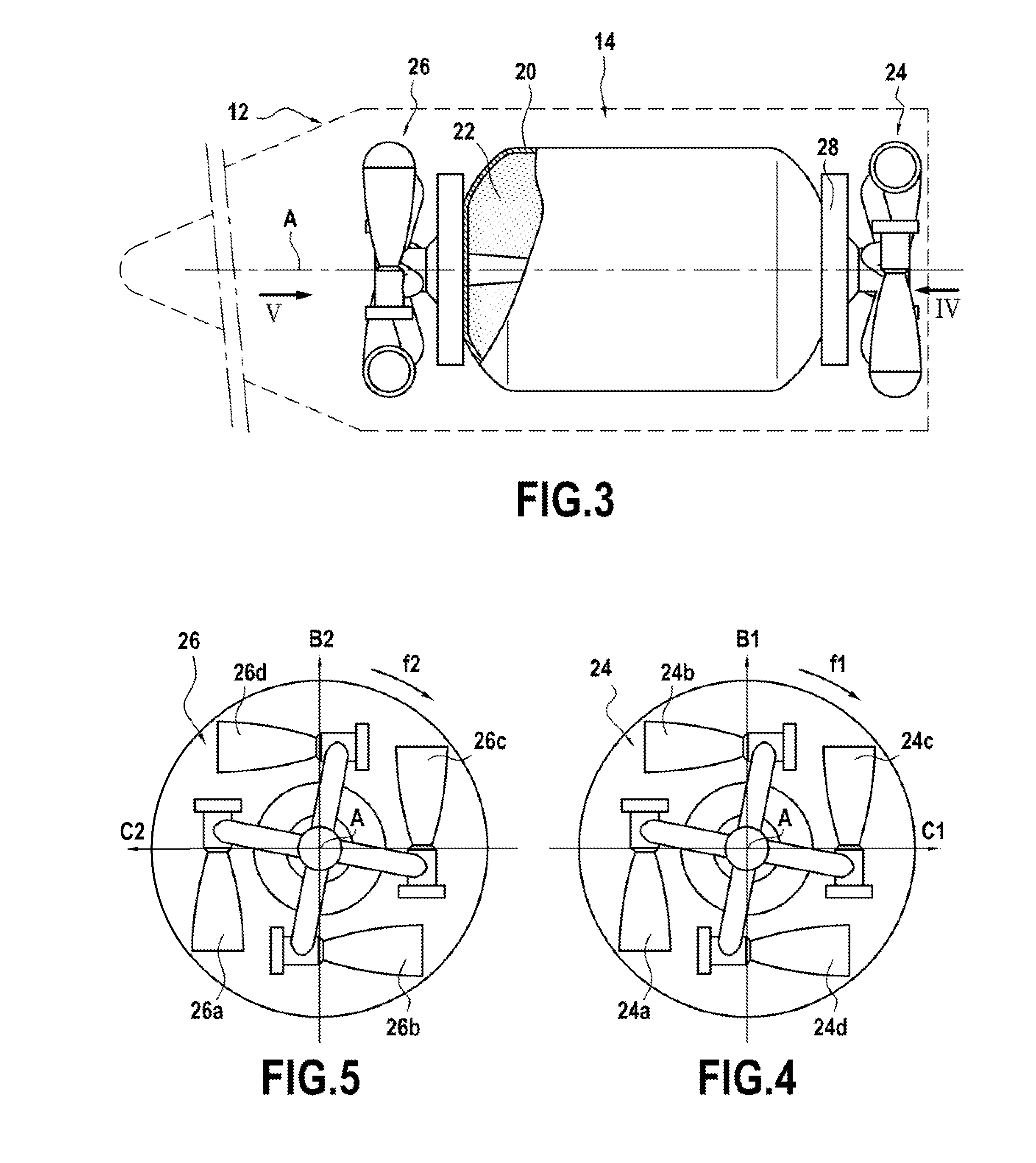 In-Flight Attitude Control and Direct Thrust Flight Control System of a Vehicle and Craft Comprising Such a System
