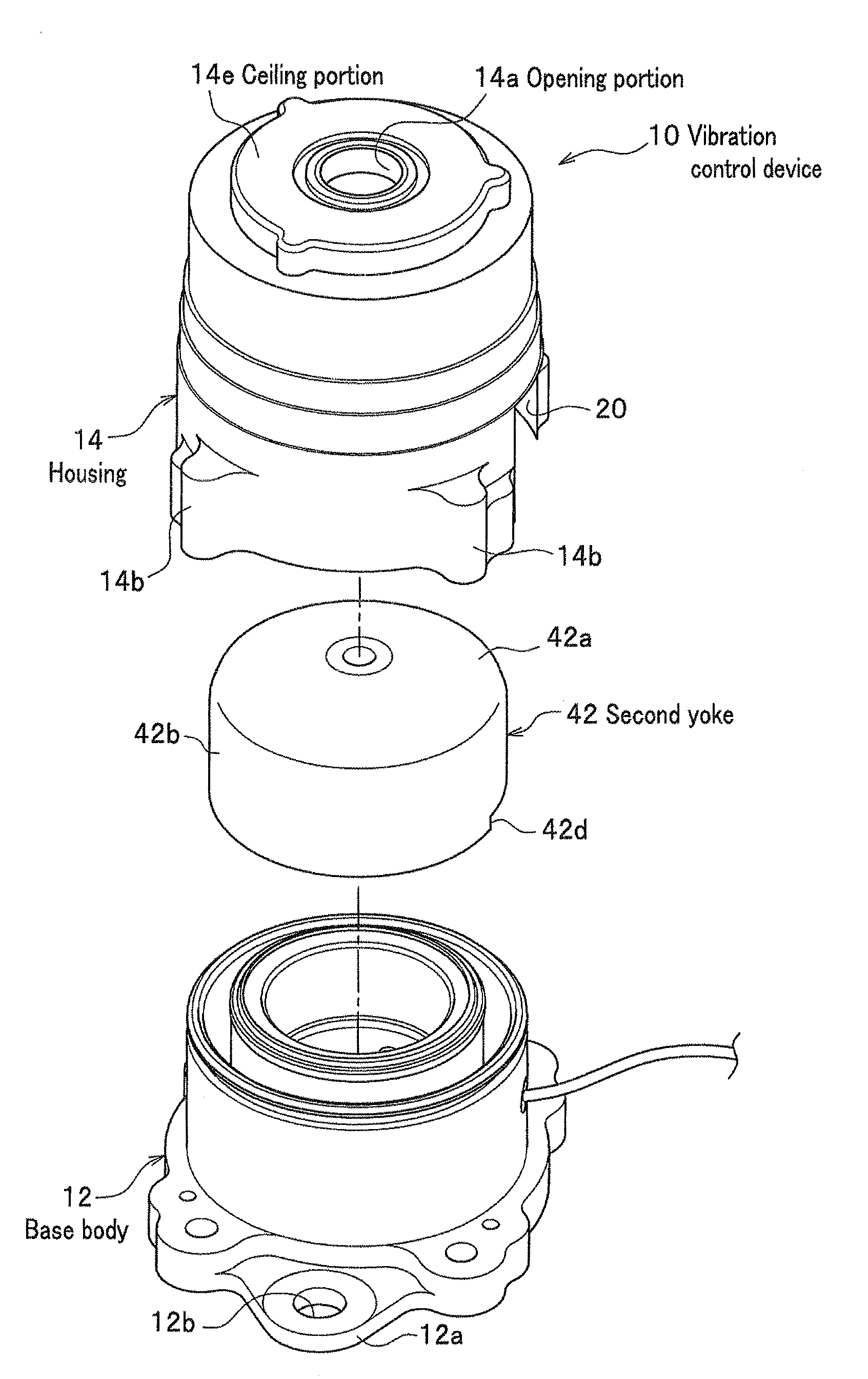 Active antivibration device and manufacturing method for the same