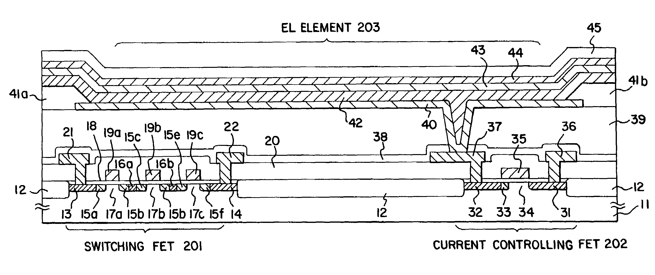 Display device using electroluminescence material