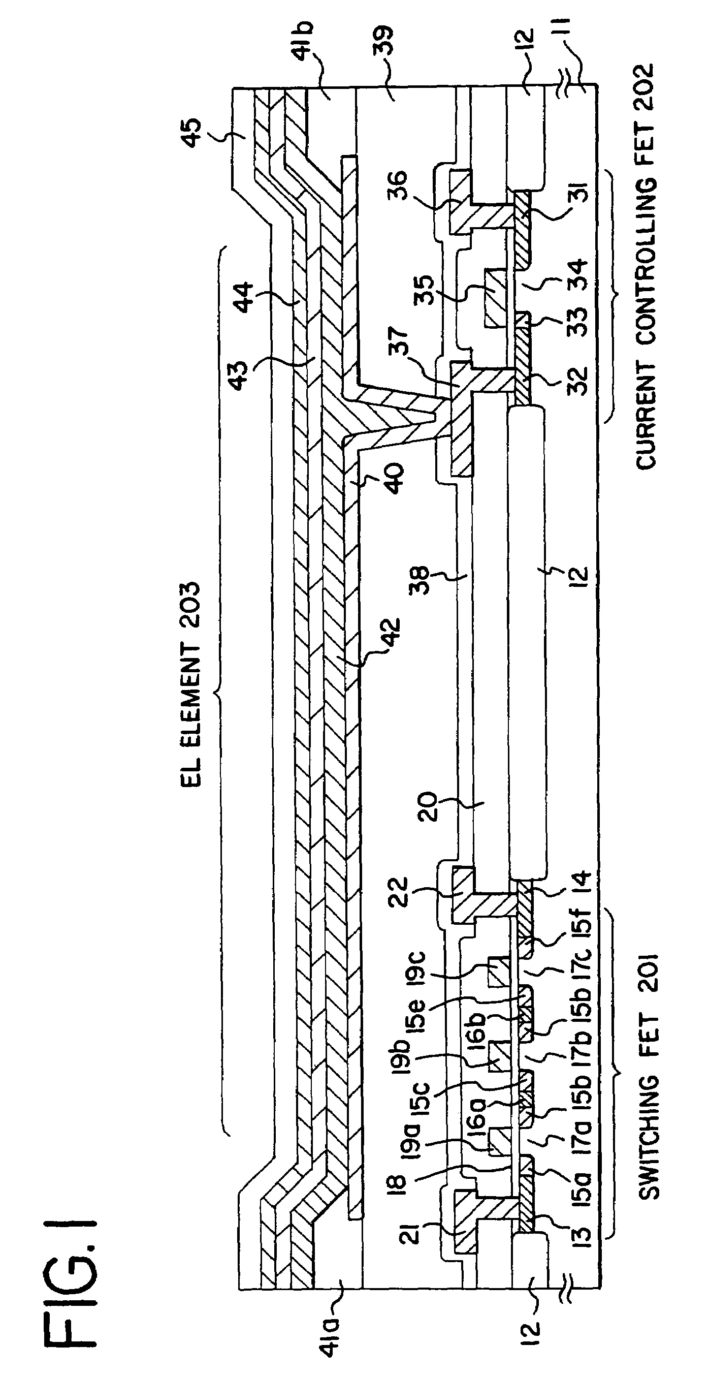 Display device using electroluminescence material
