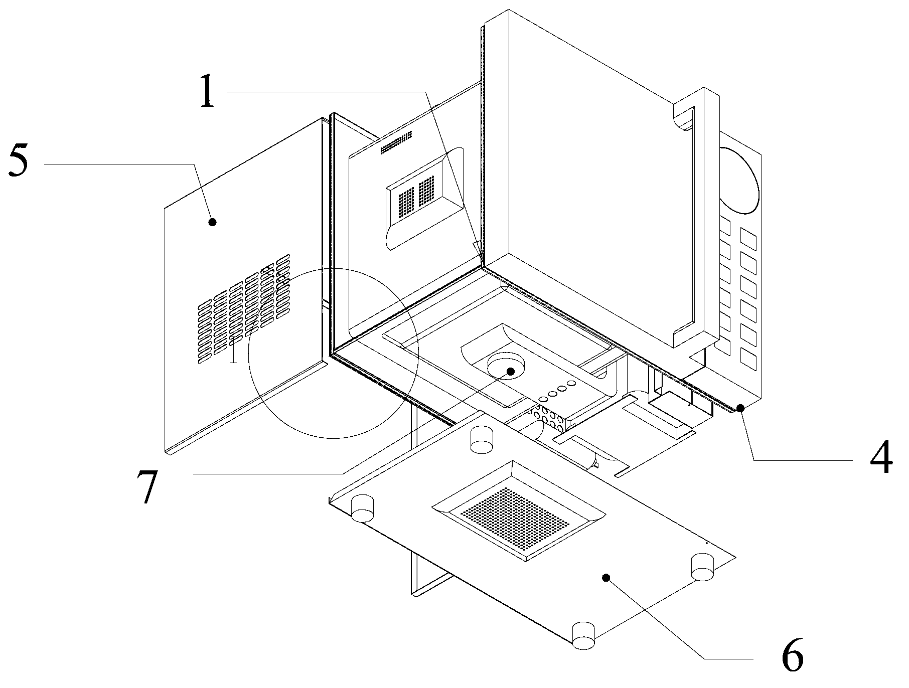 Device and method for suppressing electromagnetic leakage of microwave oven