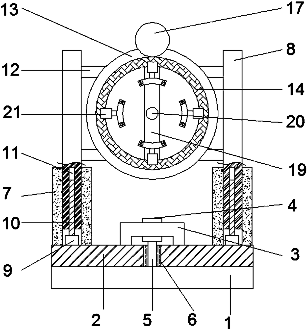 Fixing frame used for automotive brake disc processing