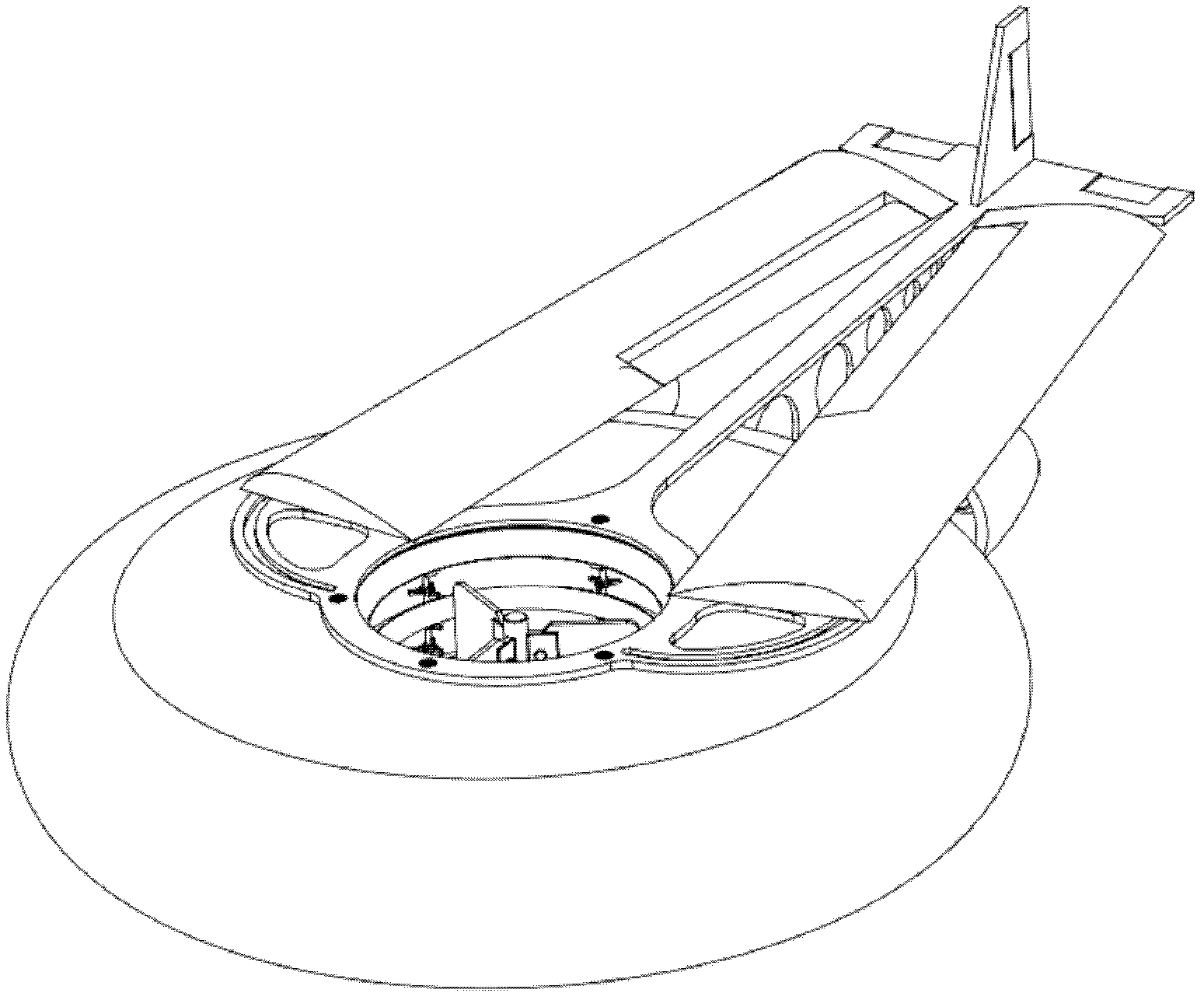 Small-sized combined type air vehicle adopting layout combining disk swing with variable wings and airbag