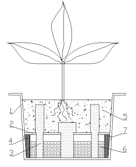 Automatic water replenishing device and potted plant container