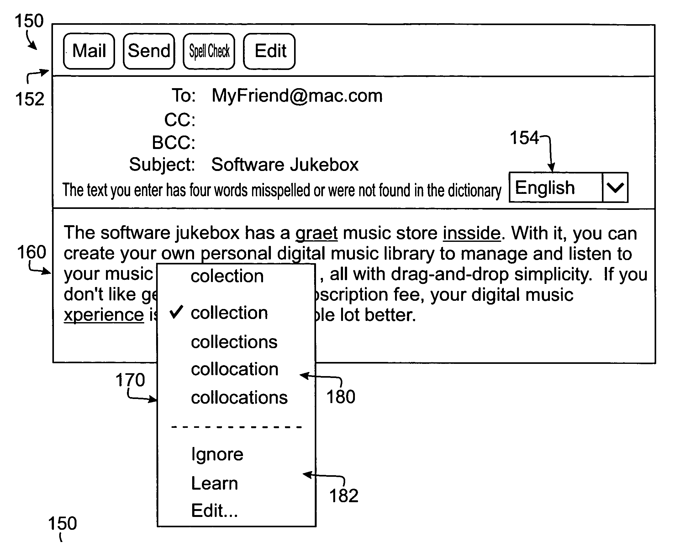 Routine and interface for correcting electronic text