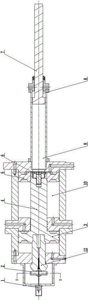 Large-thrust high-speed hydraulic cylinder and work method thereof