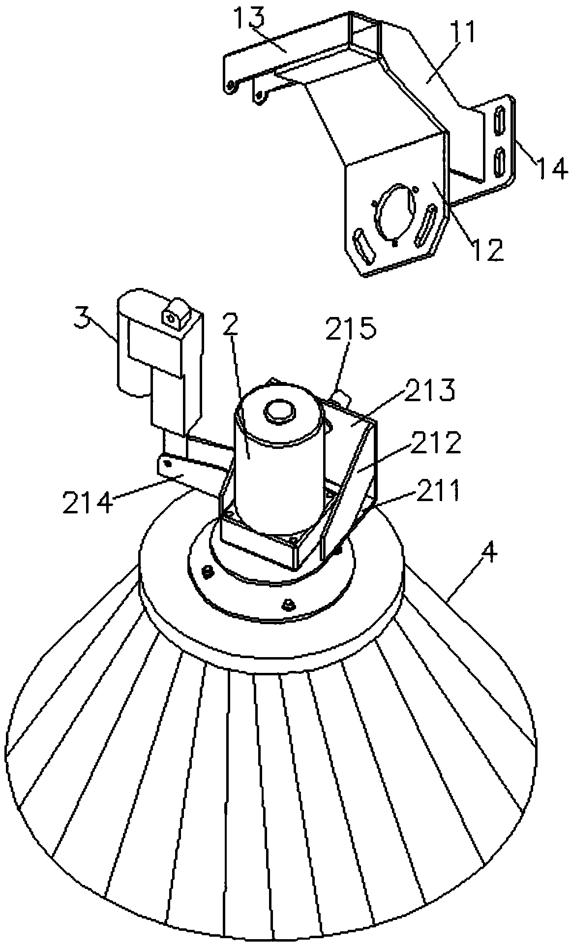 An environment sanitation vehicle sweeping disk structure with turnover function