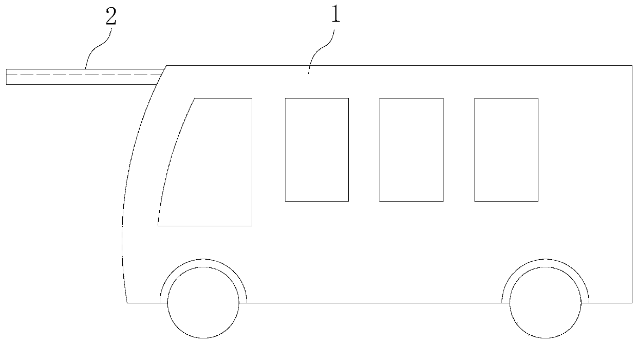 Vehicle comprising mobile telescopic sun visor