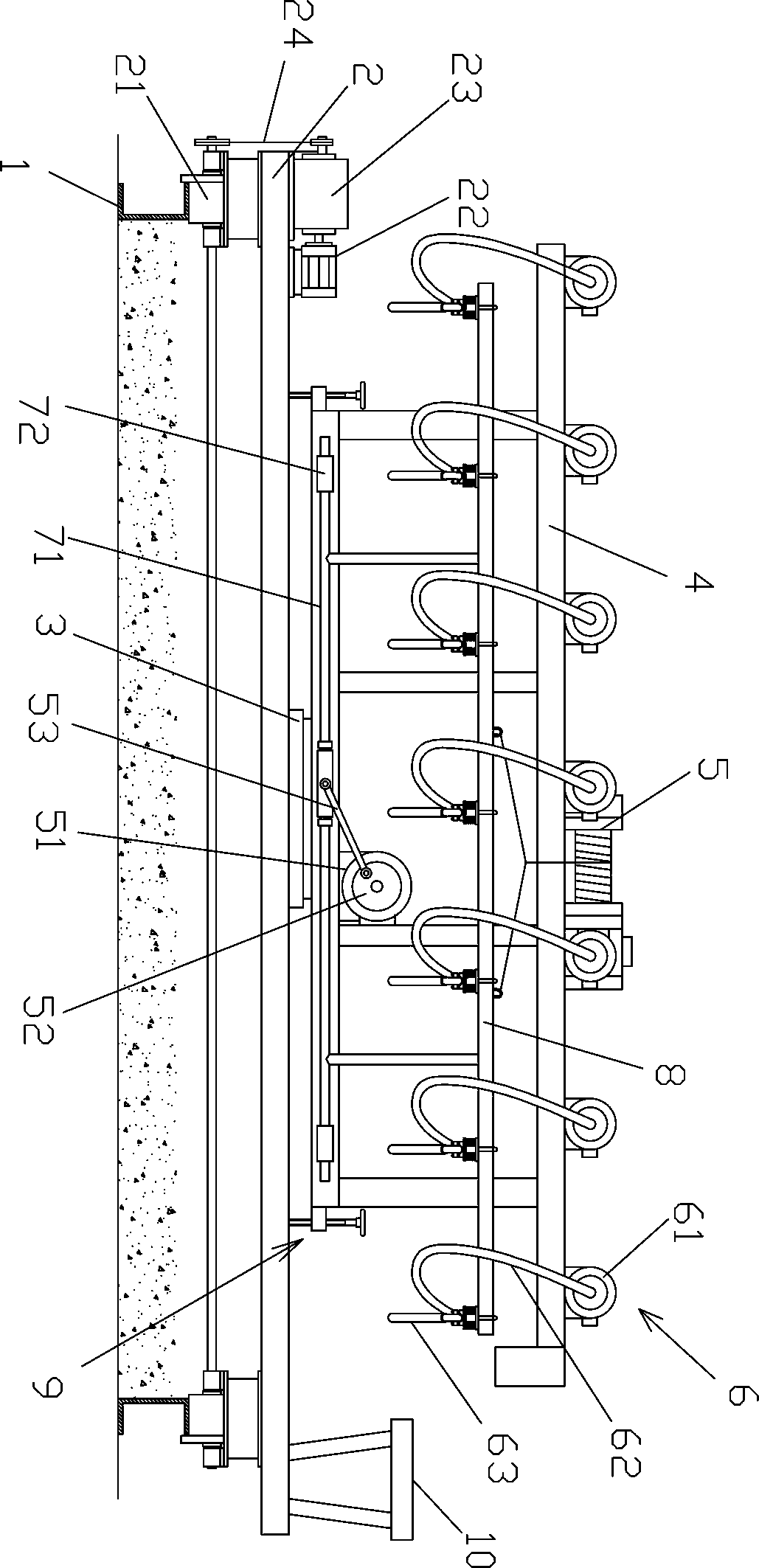Concrete vibrating device and method