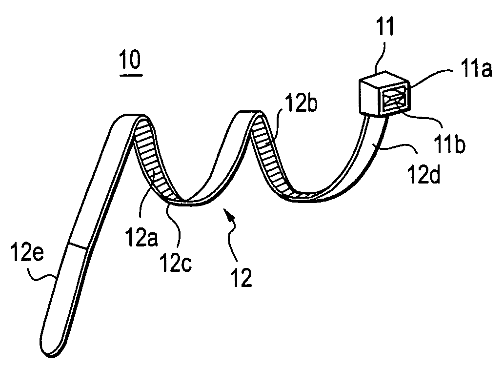 Branch wire tie band, binding structure, and method of binding a wiring harness
