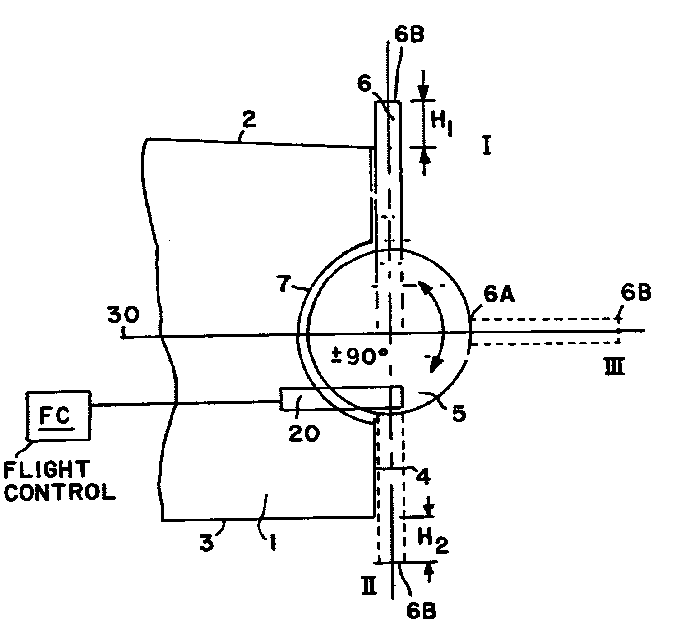 Flap arrangement for varying the aerodynamic lift generated by an aerodynamic element of an aircraft