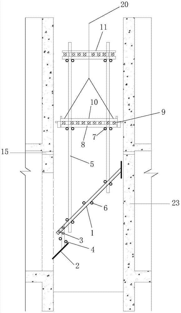 Construction method of combined fixed integral lifting elevator shaft shaped operation platform