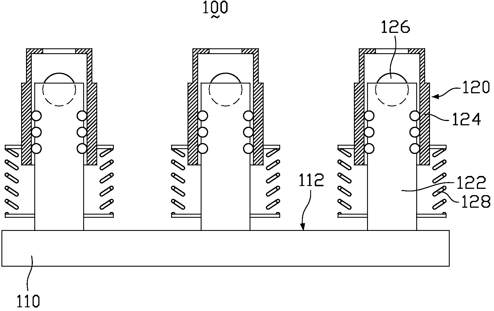 Support rod device and substrate bearing device with same