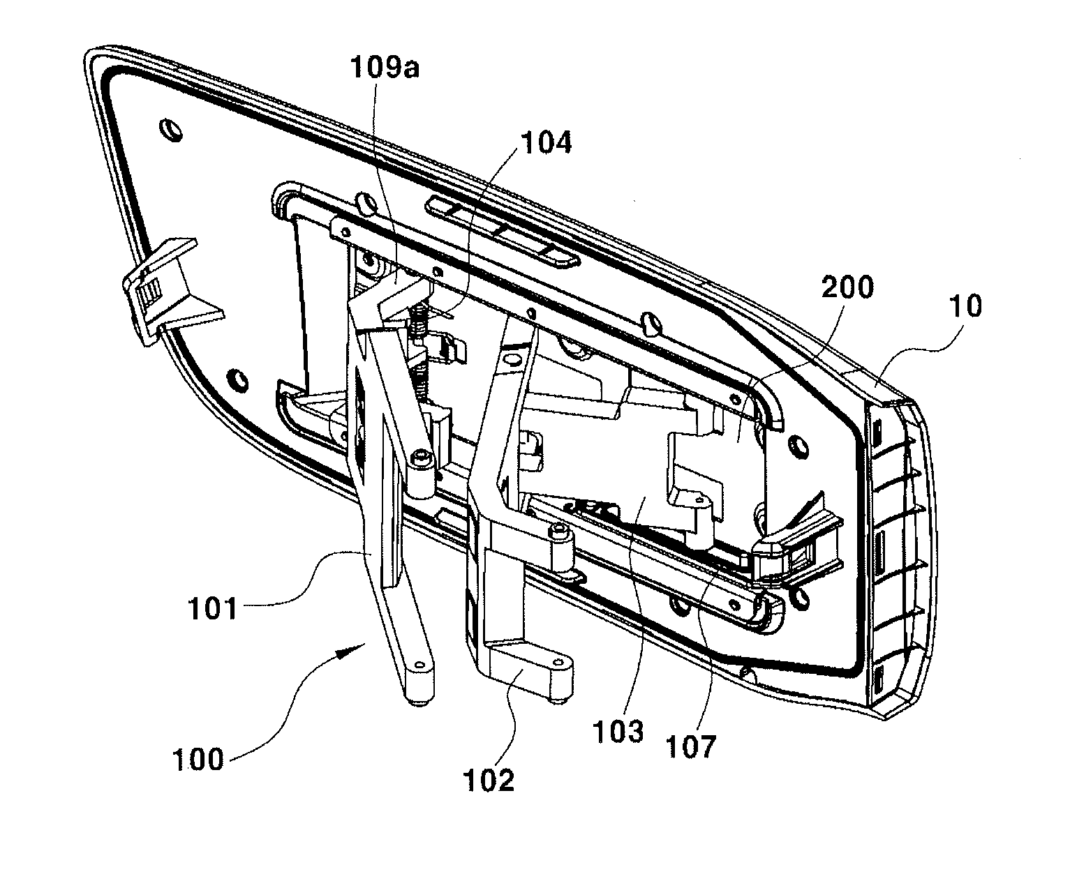 Door assembly for charging port of electric vehicle